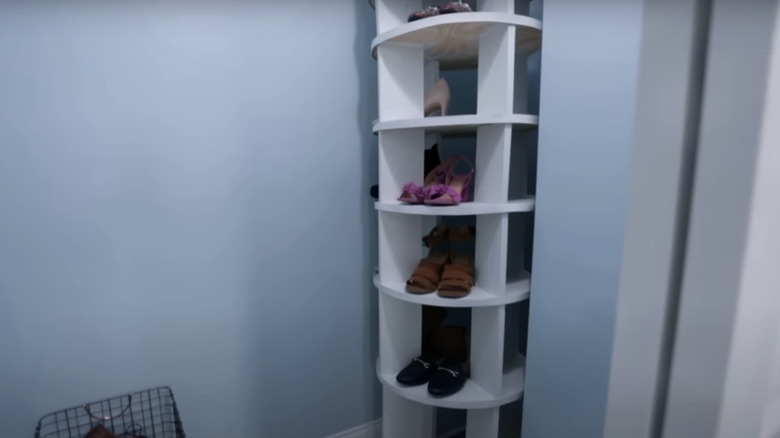 shoe carousel in closet