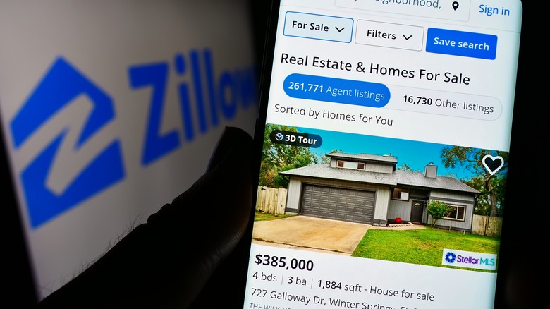 home listed on Zillow phone