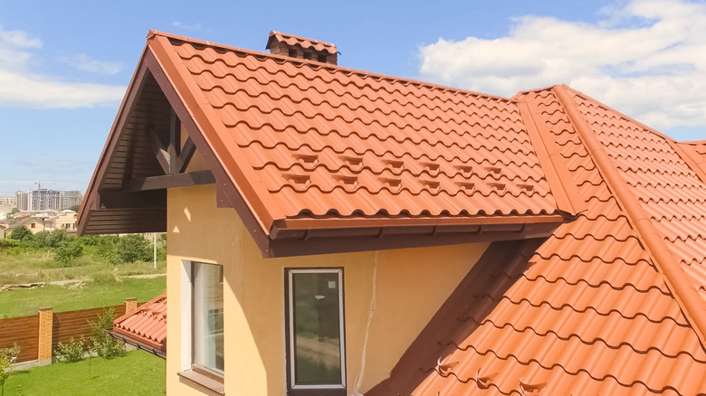 Red clay roof tiles