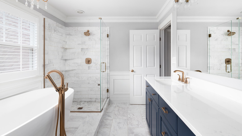 Bathroom with granite floor