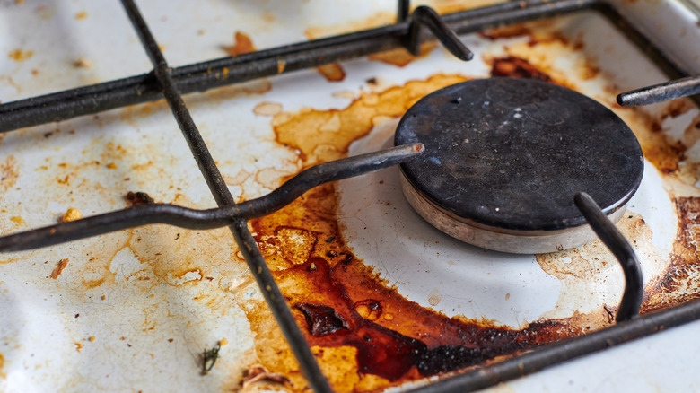 Grease splatter on stove