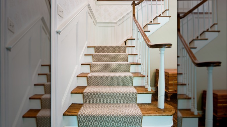 Stairs with a carpeted runner