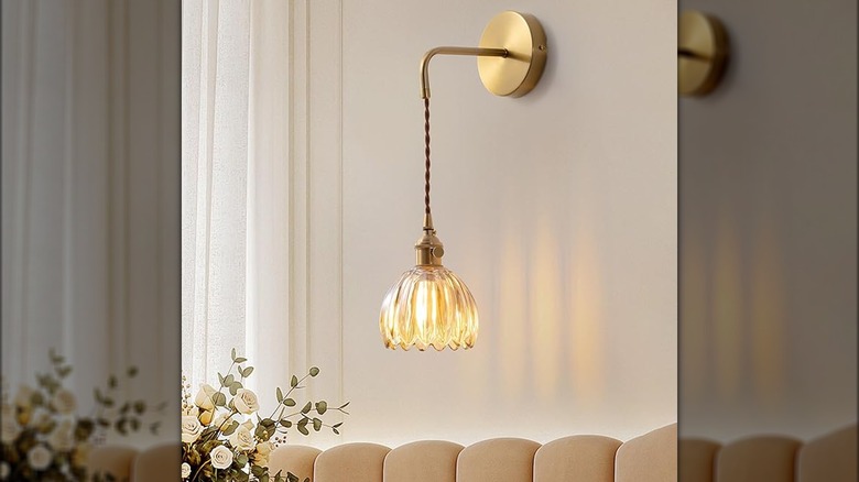 Sconce hung on wall 