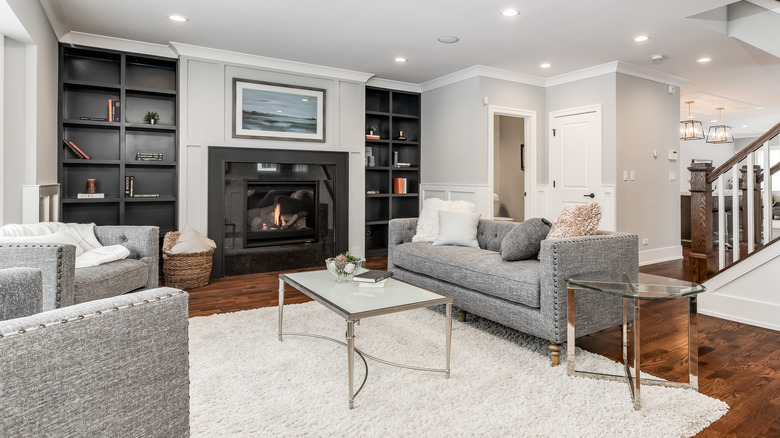 living room with built-ins