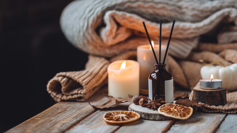 Candles and incense in a home