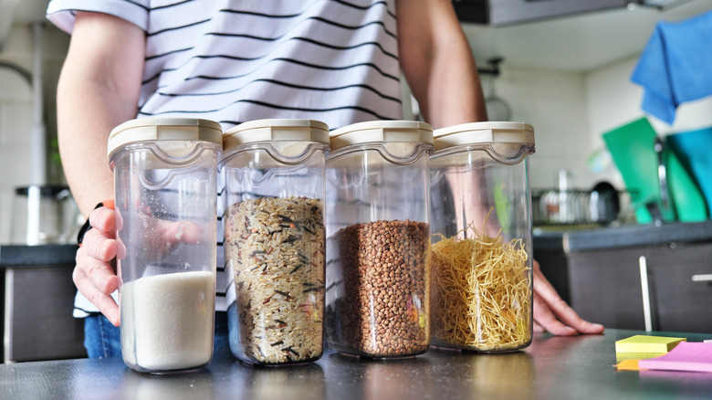 Array of food containers