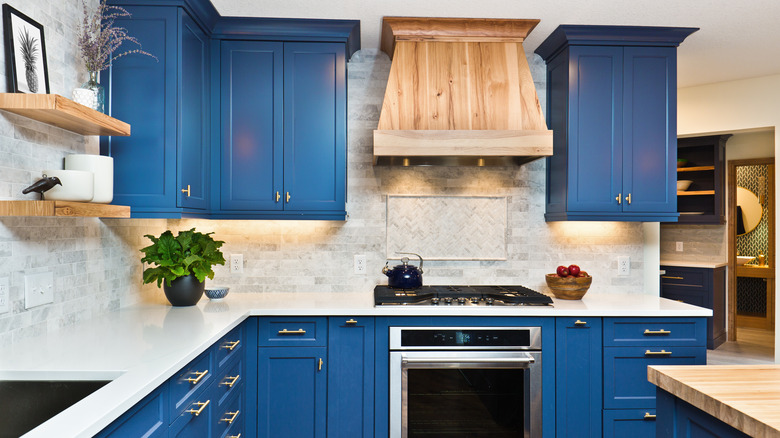 Blue kitchen renovation