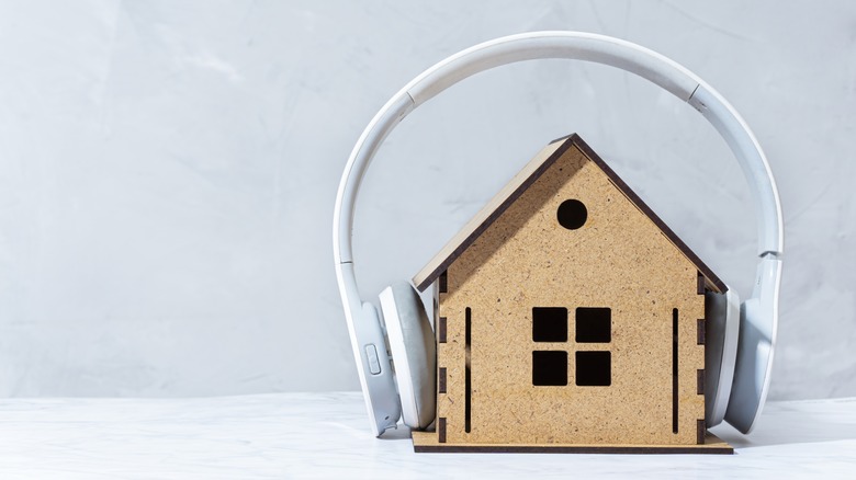 house with headphones on it