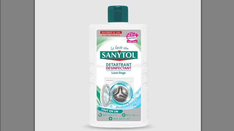 Bottle of Sanytol washing machine cleaner