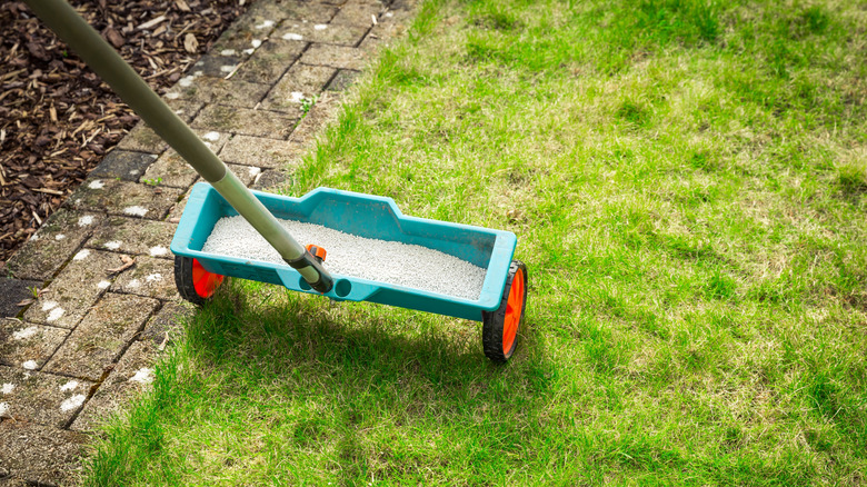 spreader full of fertilizer