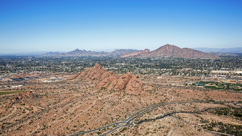 Papago Park and Camelback Mountain in Phoenix, AZ