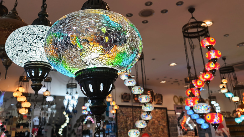 colorful glass Turkish pendant light fixtures