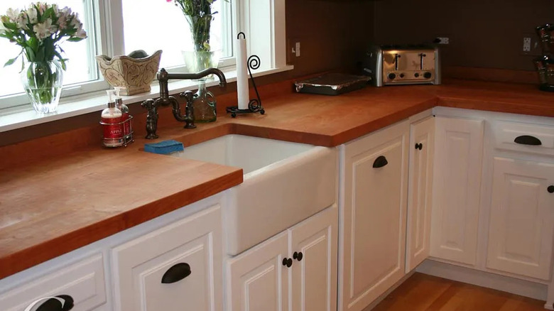 cherry wood kitchen countertop