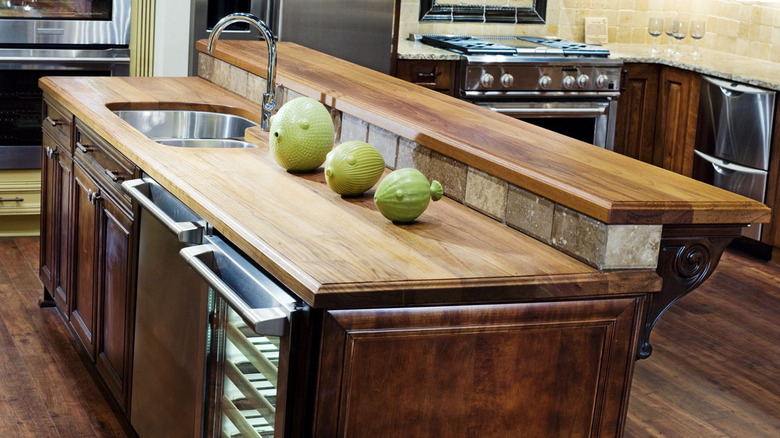 teak wood countertop