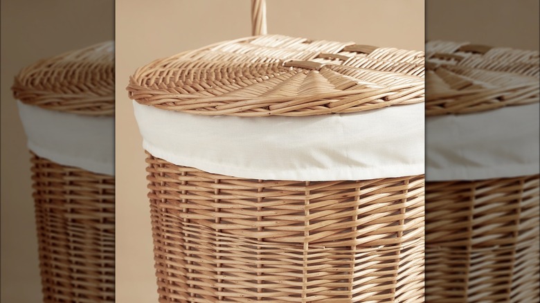 Woven IKEA laundry basket 