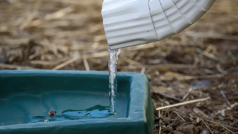 Water running to gutter extender