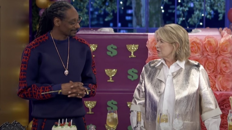 Snoop Dogg and Martha Stewart on the set of their show