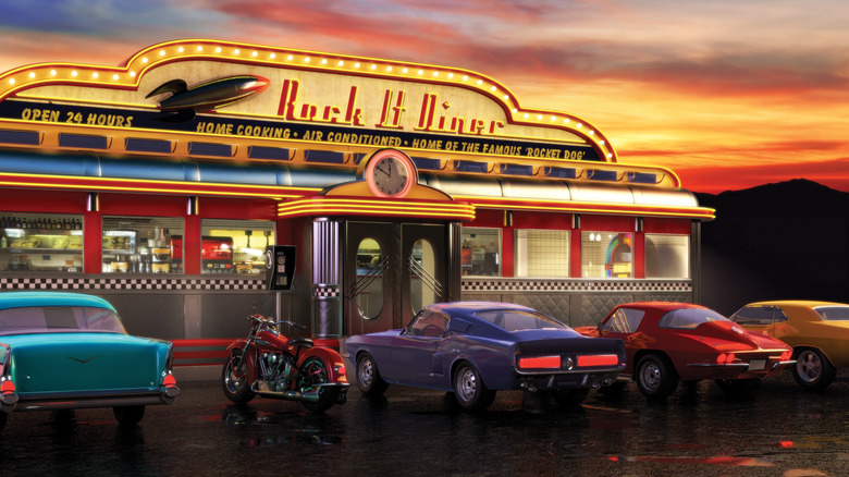 retro streamline diner exterior