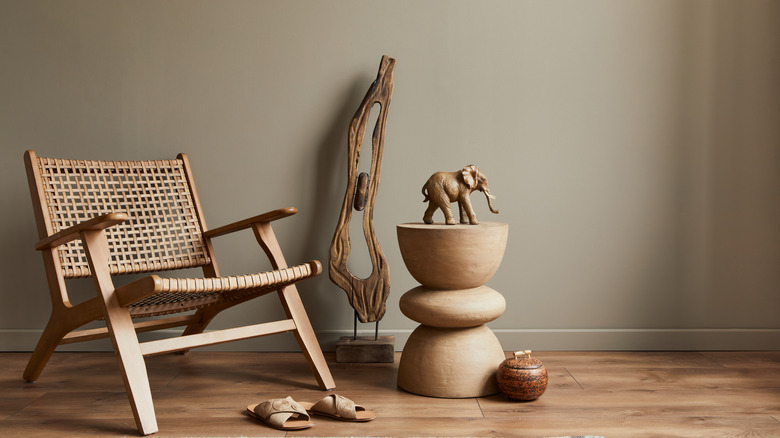 rattan chair in living room