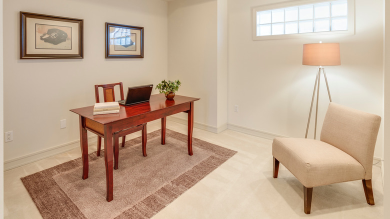 neutral slipper chair in office 