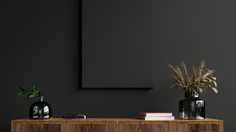 dark black accent wall 