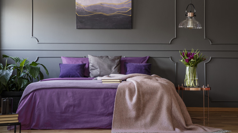 light and dark colors in a bedroom