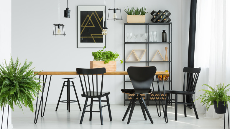 industrial minimalist dining room