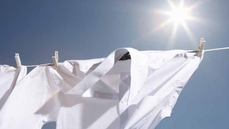 white clothes on the line