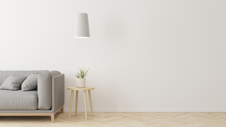 minimalist hanging light in home