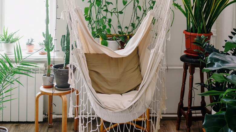 hammock seat in living room