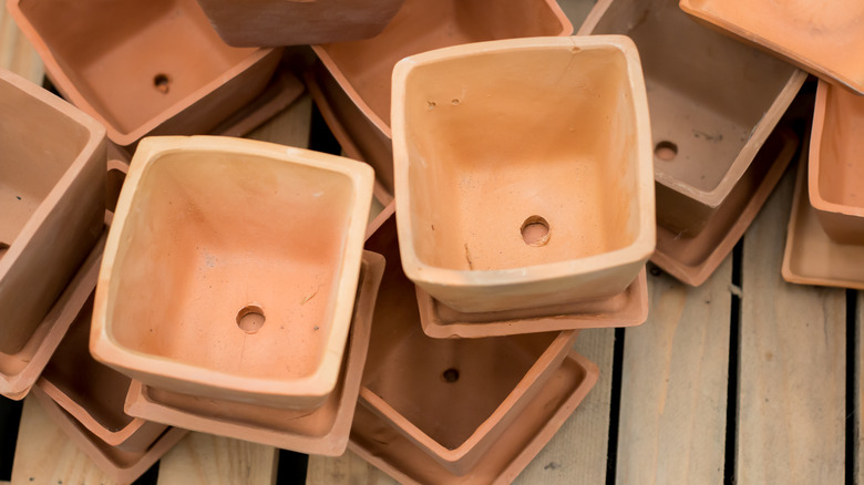 Pots with drainage holes