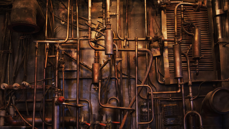 steampunk pipes and plumbing system