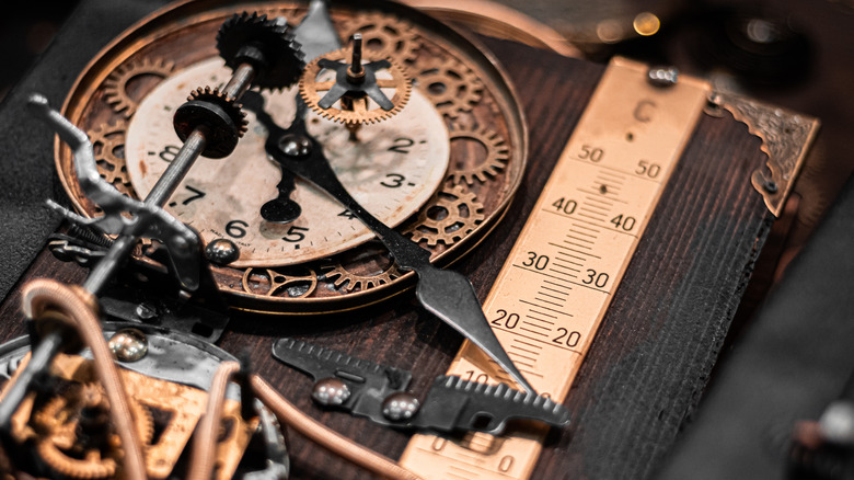 steampunk clock and gears