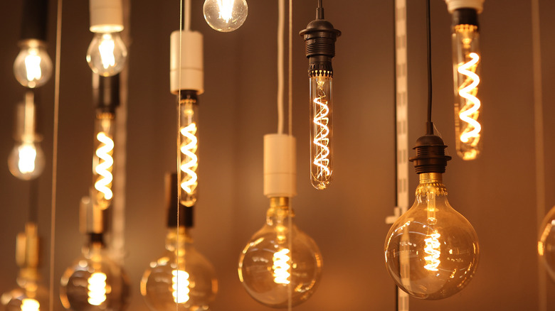 edison bulbs hanging from ceiling