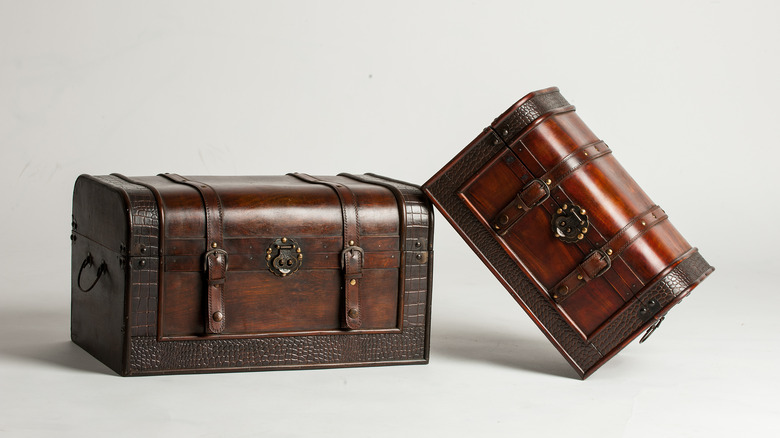 leather steampunk trunks with buckles