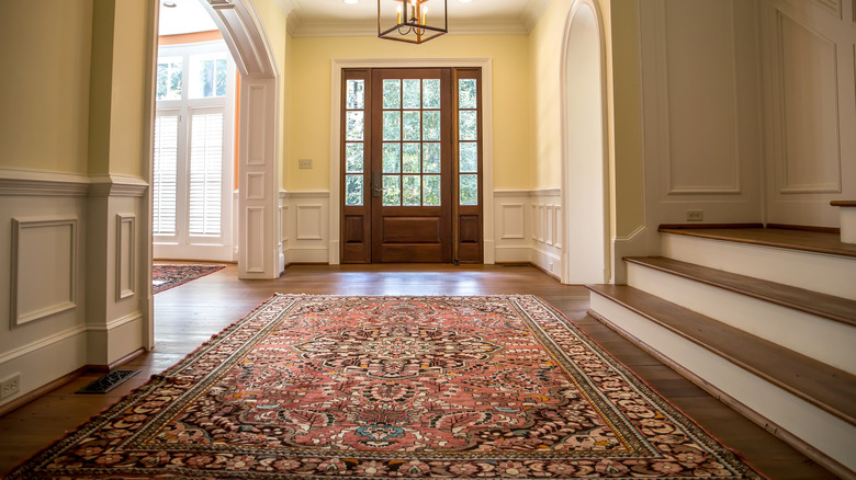 oriental rug in foyer