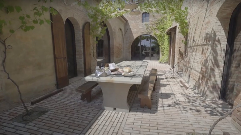 sunny outdoor dining area