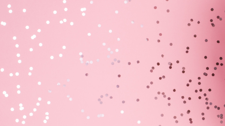 Glitter on pink background