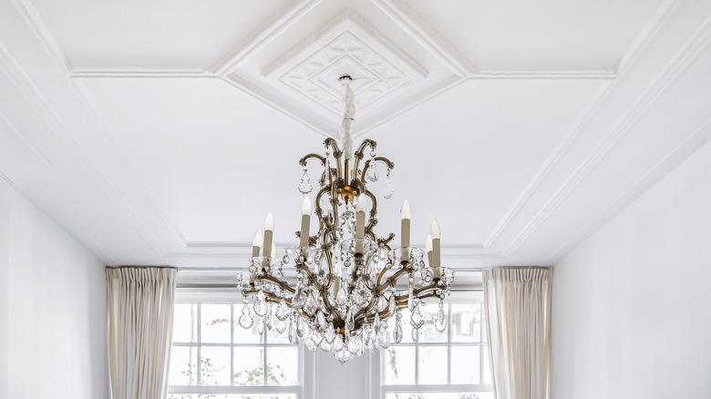 elegant crystal chandelier in room