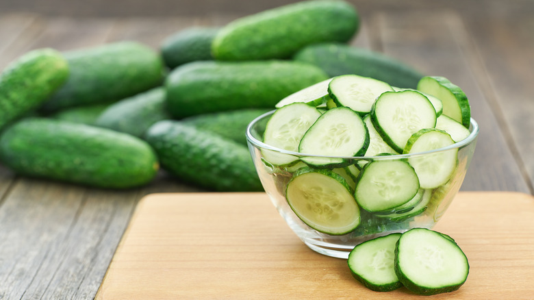 chopped cucumber 