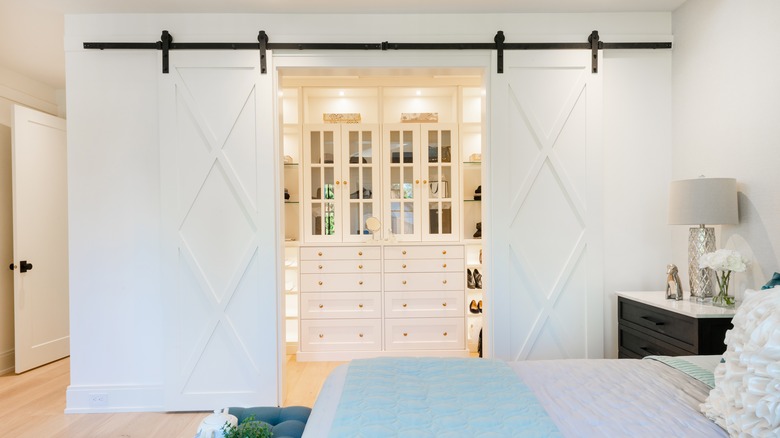 barn doors on walk-in closet