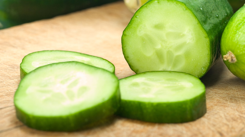 Sliced cucumber