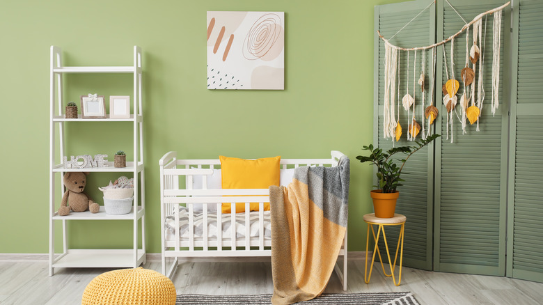 warm green shade in nursery