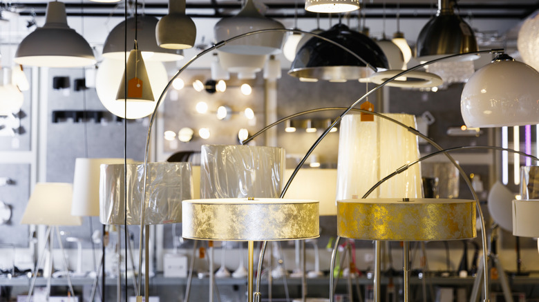 Lamps in store