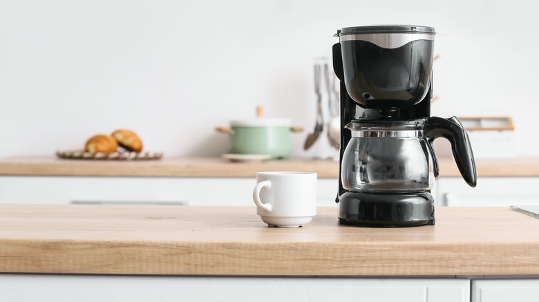 Coffee machine in kitchen