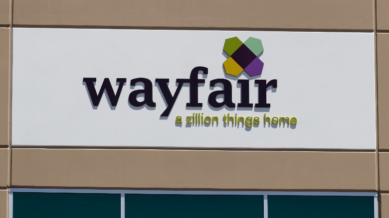 Wayfair sign on storefront 