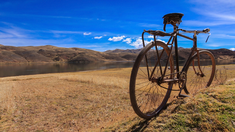 An old-fashioned bicycle 