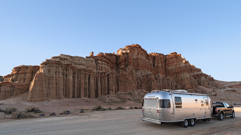 airstream in utah mountains 