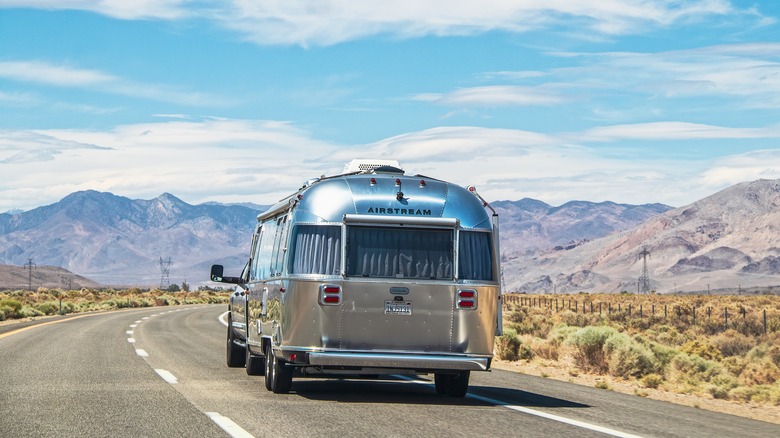 An Airstream on the road 