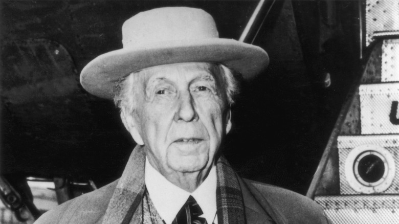 Frank Lloyd Wright wearing a hat